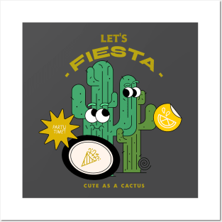 Fiesta Party Time Cactus Posters and Art